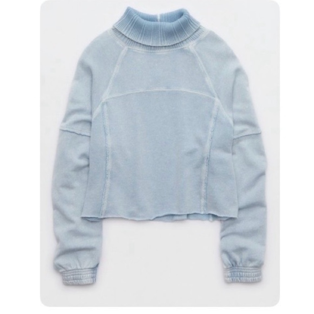 Aerie New Heights Turtleneck — Cloud Wash